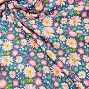 Magic Cotton Bright Pink Blue Floral