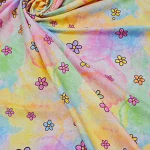 Swiss Cotton Rainbow Daisy Floral