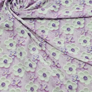 Swiss Cotton 3-D Lilac Floral