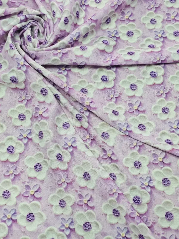 Swiss Cotton 3-D Lilac Floral