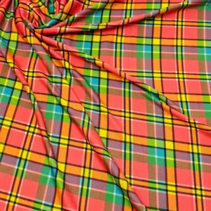 Swiss Cotton Orange Green Check