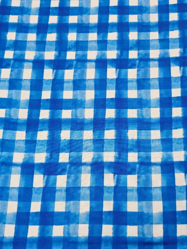 Swiss Cotton Blue White Pattern - Image 2