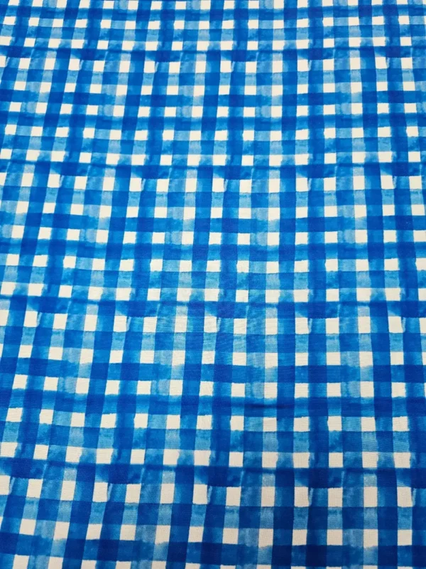 Swiss Cotton Blue White Pattern - Image 3