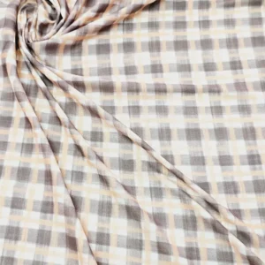 Swiss Cotton Brown Yellow Check Pattern