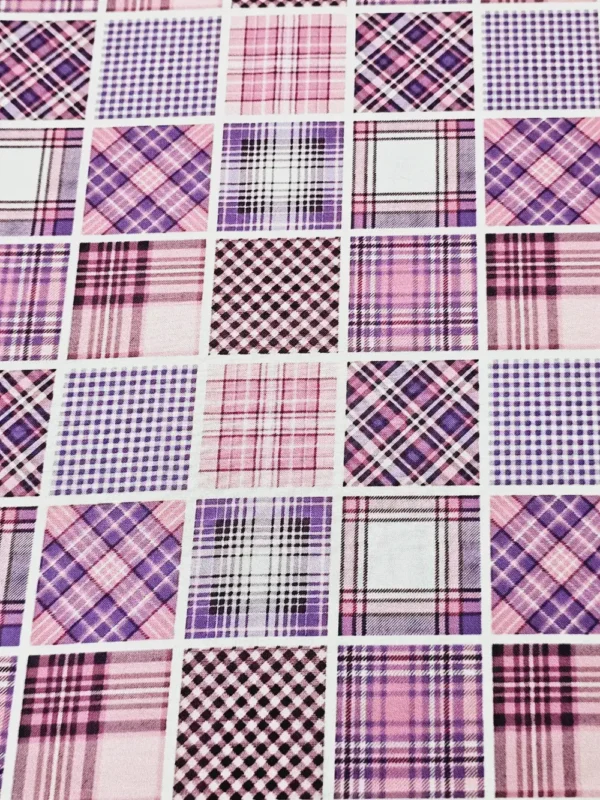 Swiss Cotton Purple Boxed Pattern - Image 2