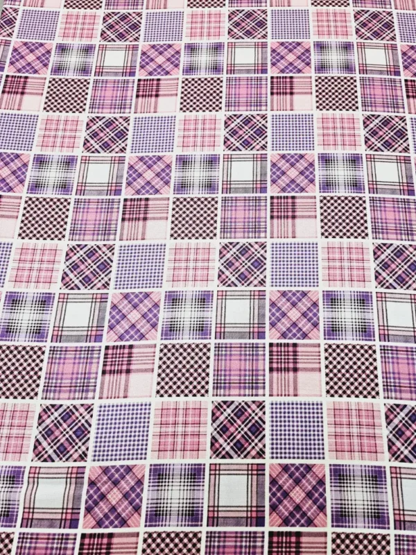 Swiss Cotton Purple Boxed Pattern - Image 3