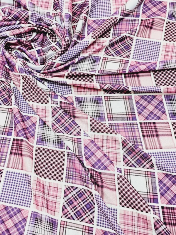 Swiss Cotton Purple Boxed Pattern