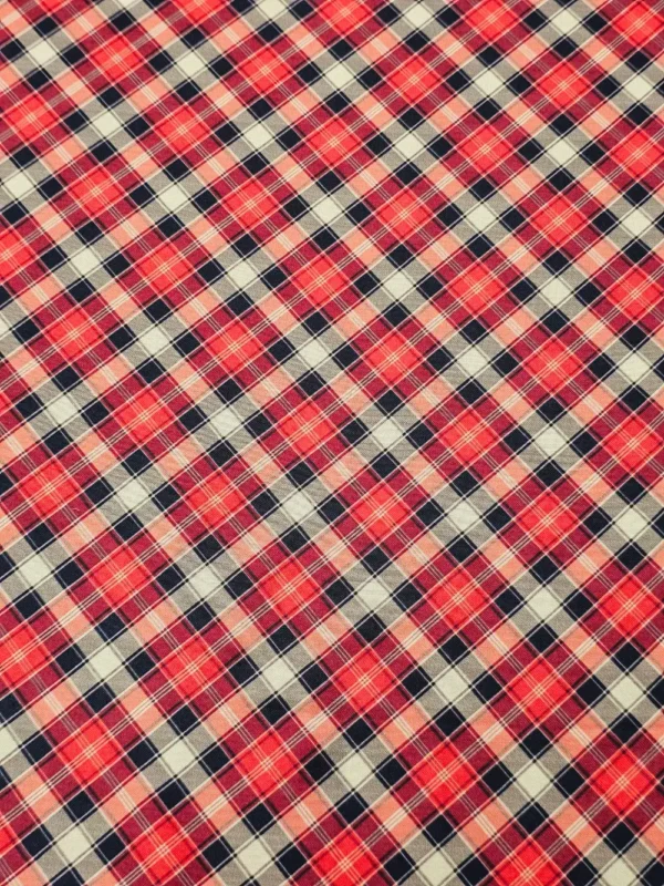 Swiss Cotton Red Bold Check Pattern - Image 2