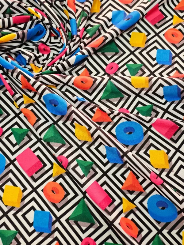 Swiss Cotton 3D Geometrical Pattern