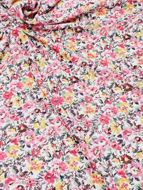 Georgette Pink Evergreen Print