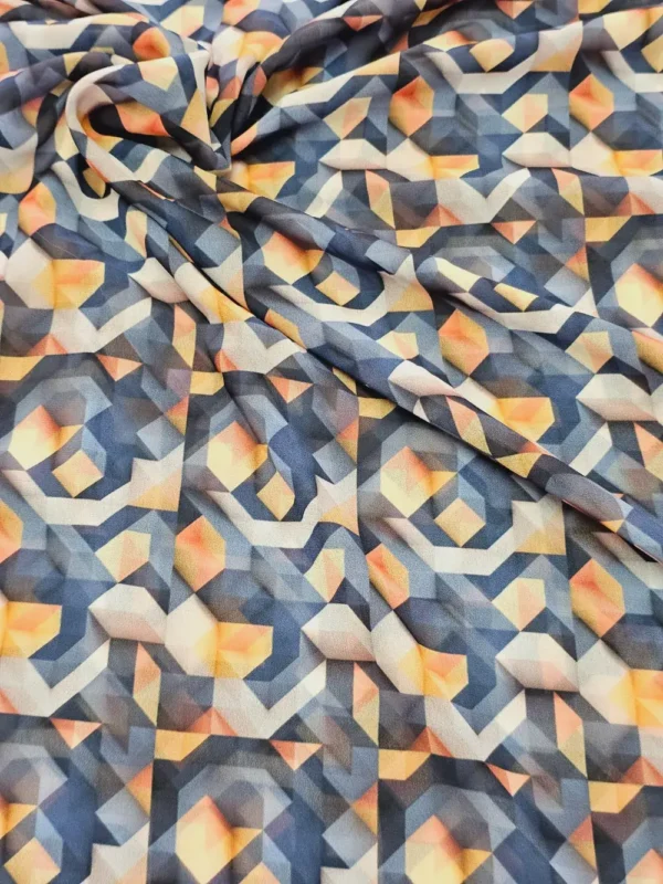 Georgette Geometrical Shapes Pattern