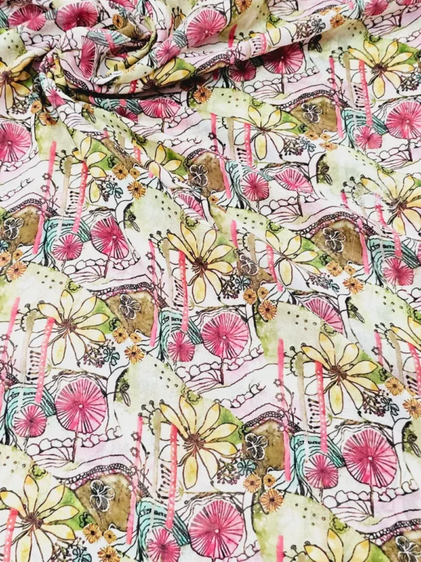 Georgette Quirky Floral Print