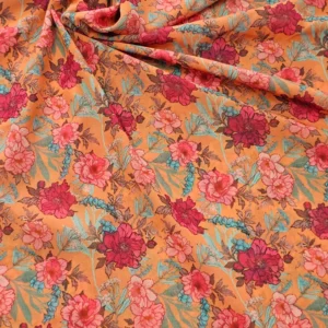 Georgette Orange Red Floral print