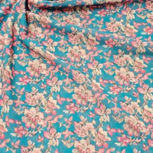 Georgette English Blue Floral Print