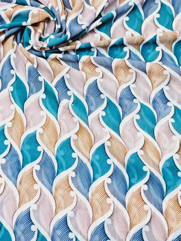 Georgette Waves pattern Print