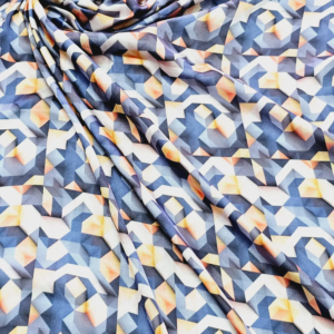 Japan satin Blue abstract pattern