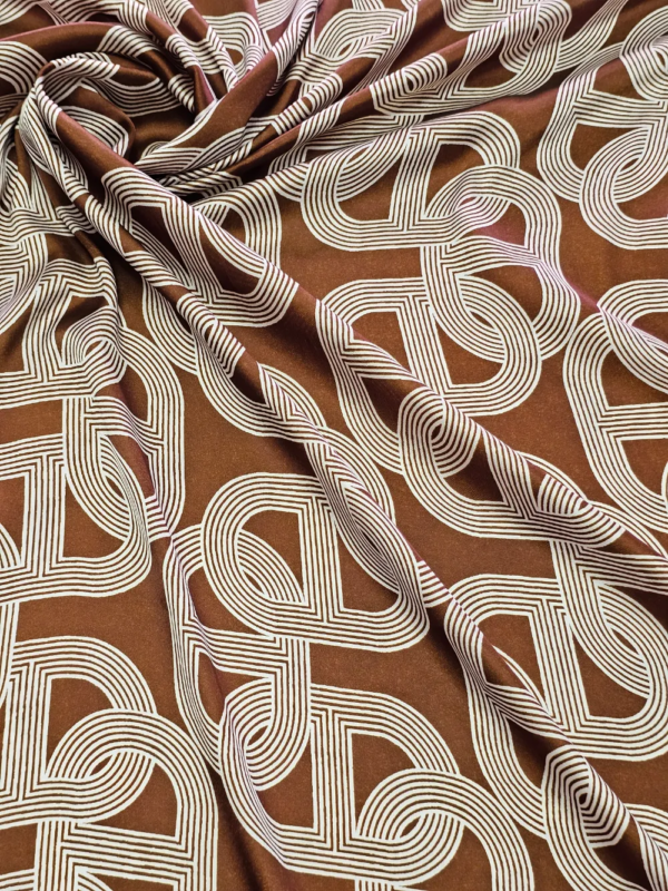 Japan satin Brown Abstract pattern