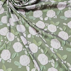 Japan satin English Green Florals