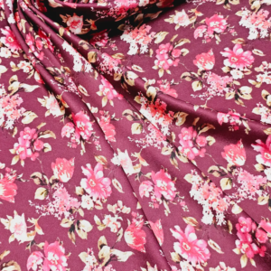 Japan satin Burgundy Floral