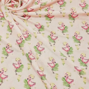 Swiss Cotton Pink Swan Quirky