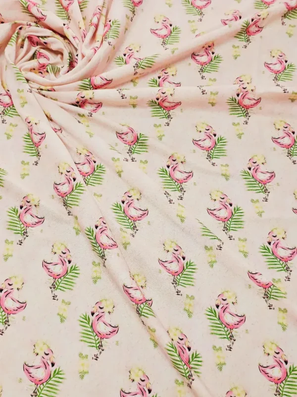 Swiss Cotton Pink Swan Quirky