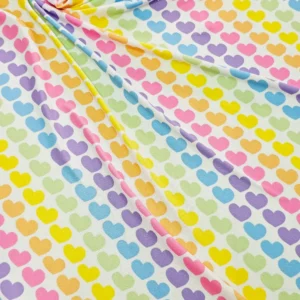 Swiss Cotton Rainbow Hearts Quirky