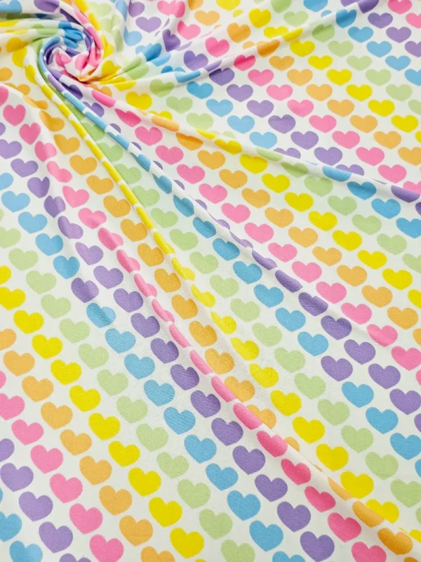 Swiss Cotton Rainbow Hearts Quirky