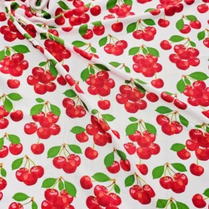 Swiss Cotton Red Cherries Quirky