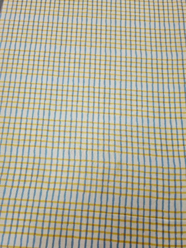 Swiss Cotton Yellow Blue Check Pattern - Image 3