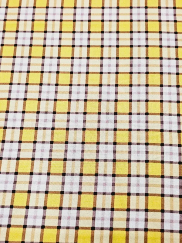 Swiss Cotton Yellow Boxed Check Pattern - Image 2