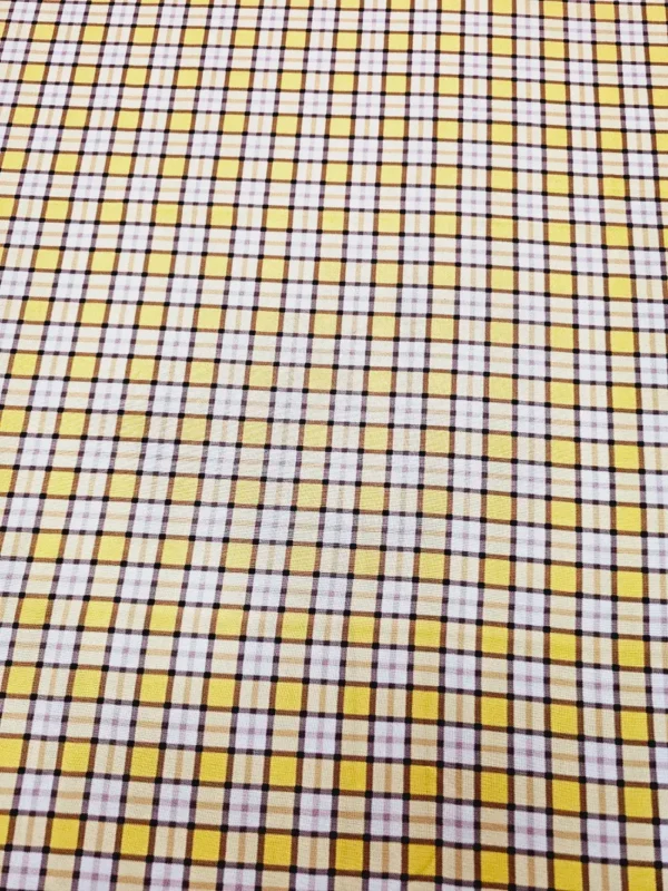 Swiss Cotton Yellow Boxed Check Pattern - Image 3