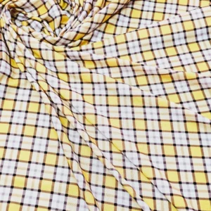 Swiss Cotton Yellow Boxed Check Pattern