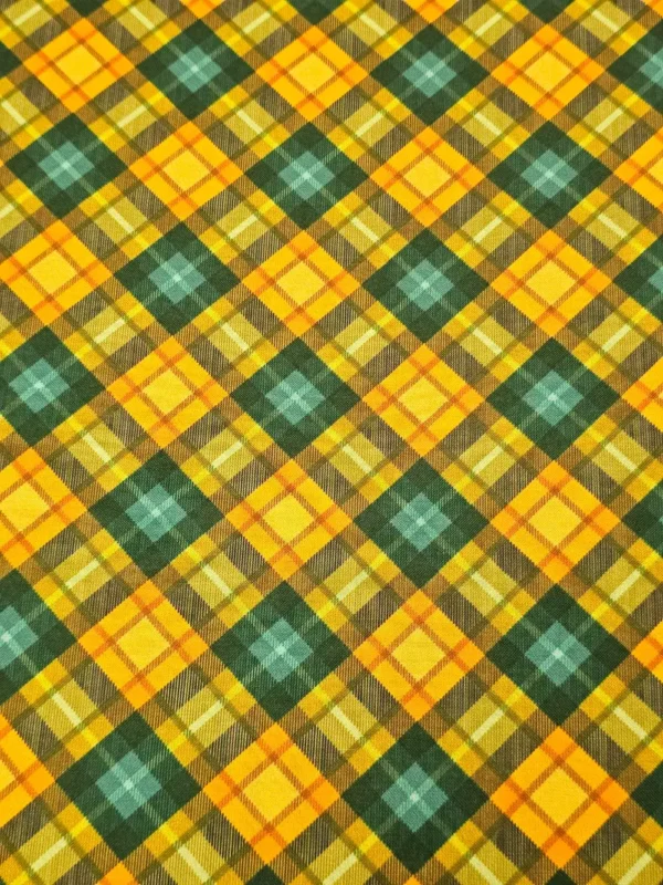 Swiss Cotton Yellow Bold Check pattern - Image 2
