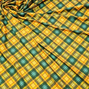 Swiss Cotton Yellow Bold Check pattern