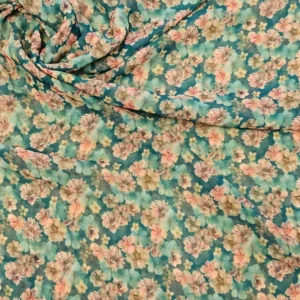 Georgette Green Small Florals